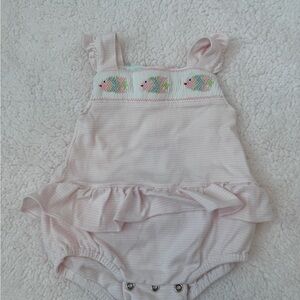 Pink Fish Embroidered Kids Bodysuit